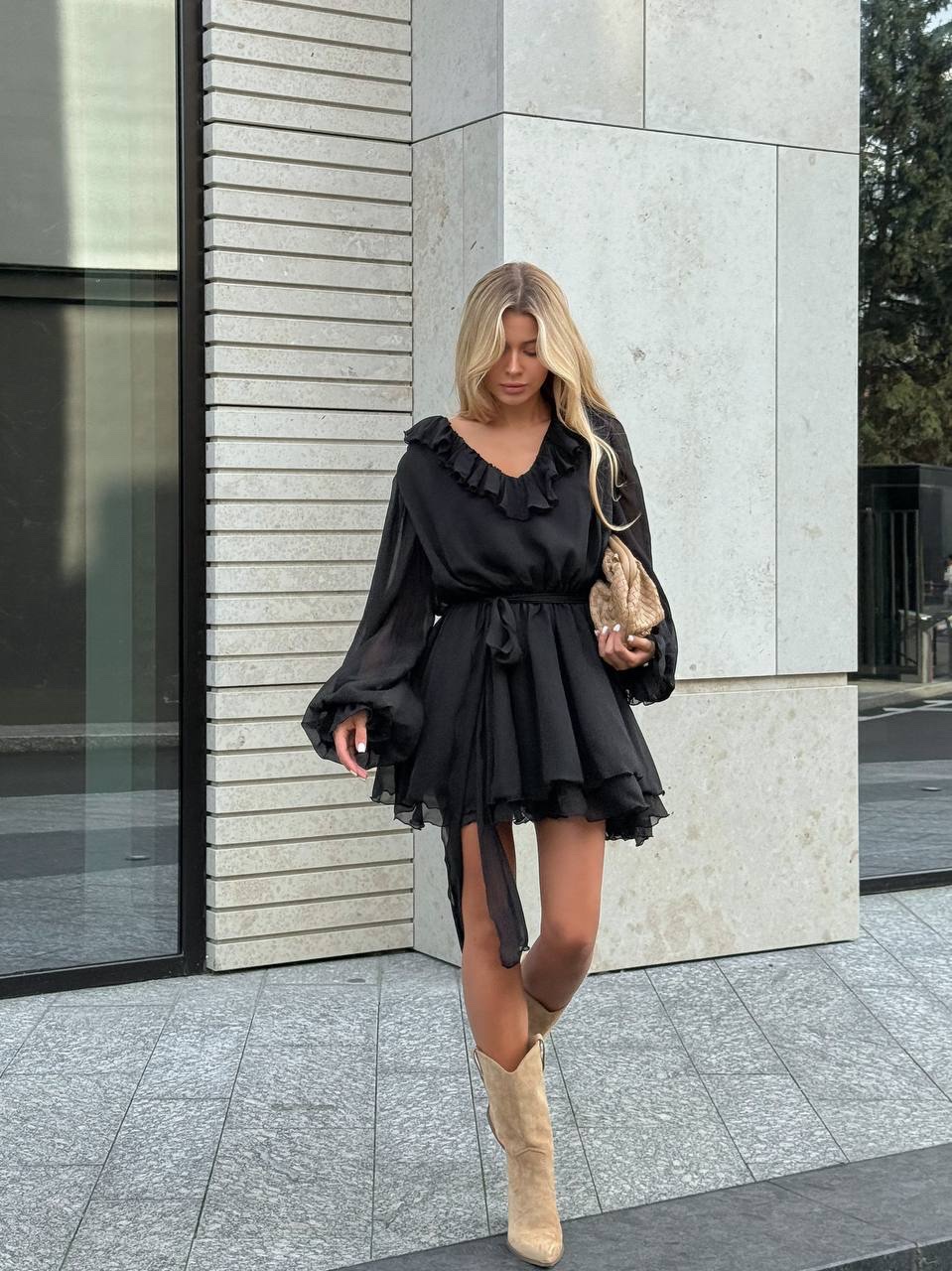 Сукня міні “Ellie” з шифону - Зображення 4