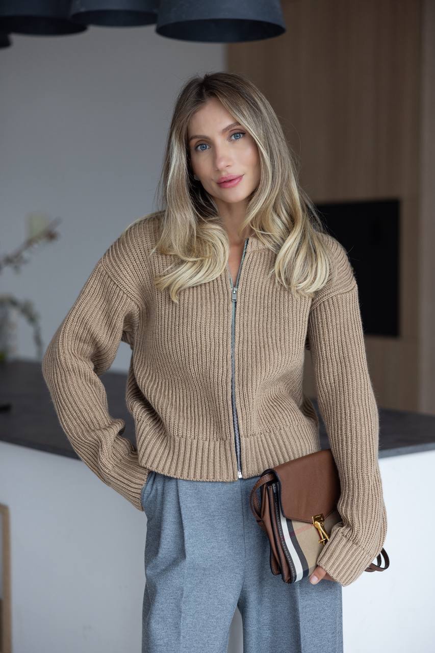 В’язаний бомбер “Morgan” на блискавці - Зображення 16