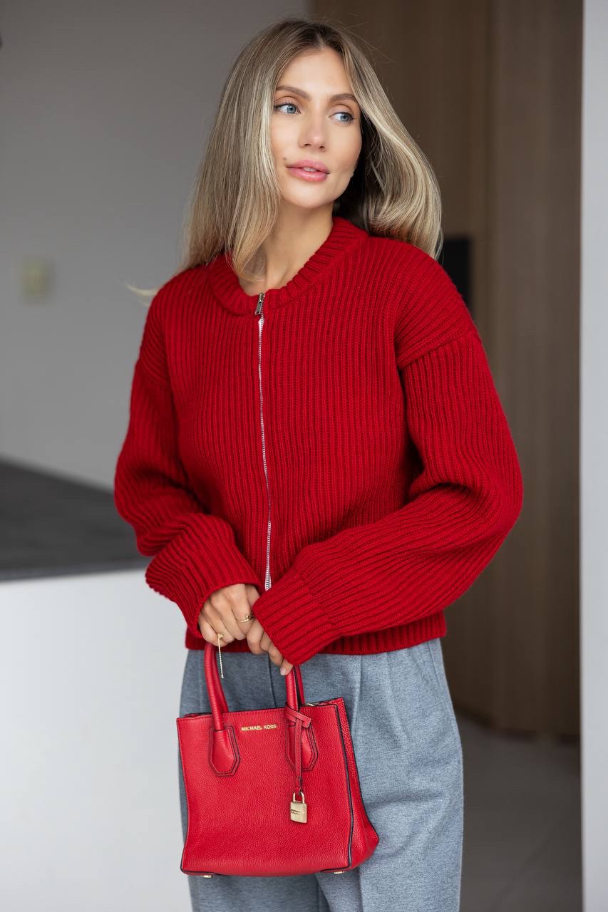 В’язаний бомбер “Morgan” на блискавці - Зображення 19