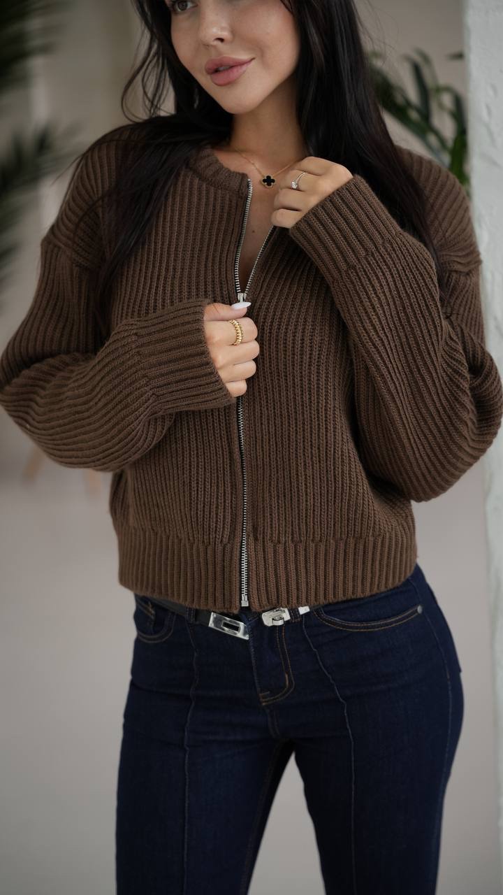 В’язаний бомбер “Morgan” на блискавці - Зображення 28