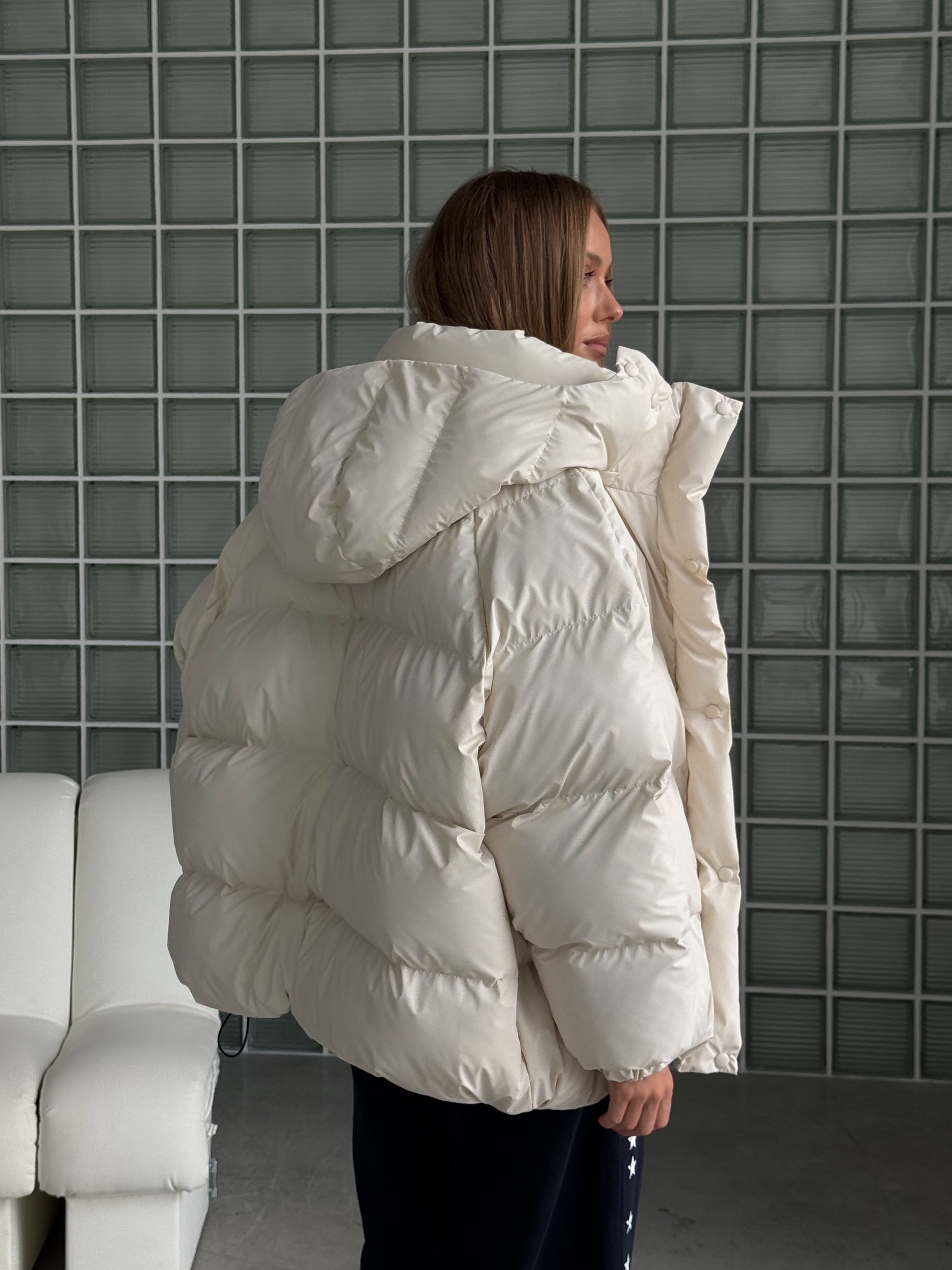 Обʼємний пуфер “Irish” з капюшоном - Зображення 14