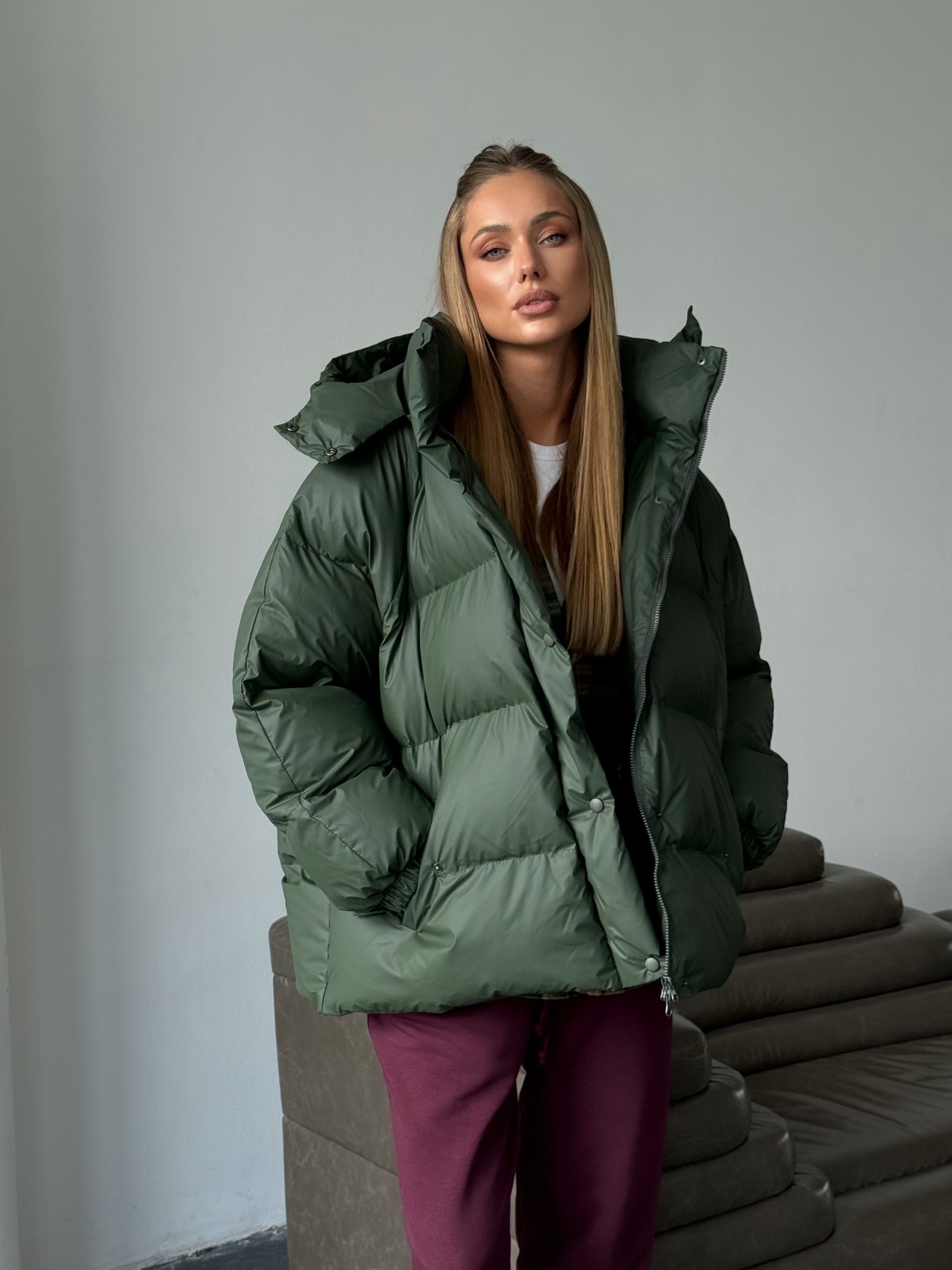 Обʼємний пуфер “Irish” з капюшоном - Зображення 22