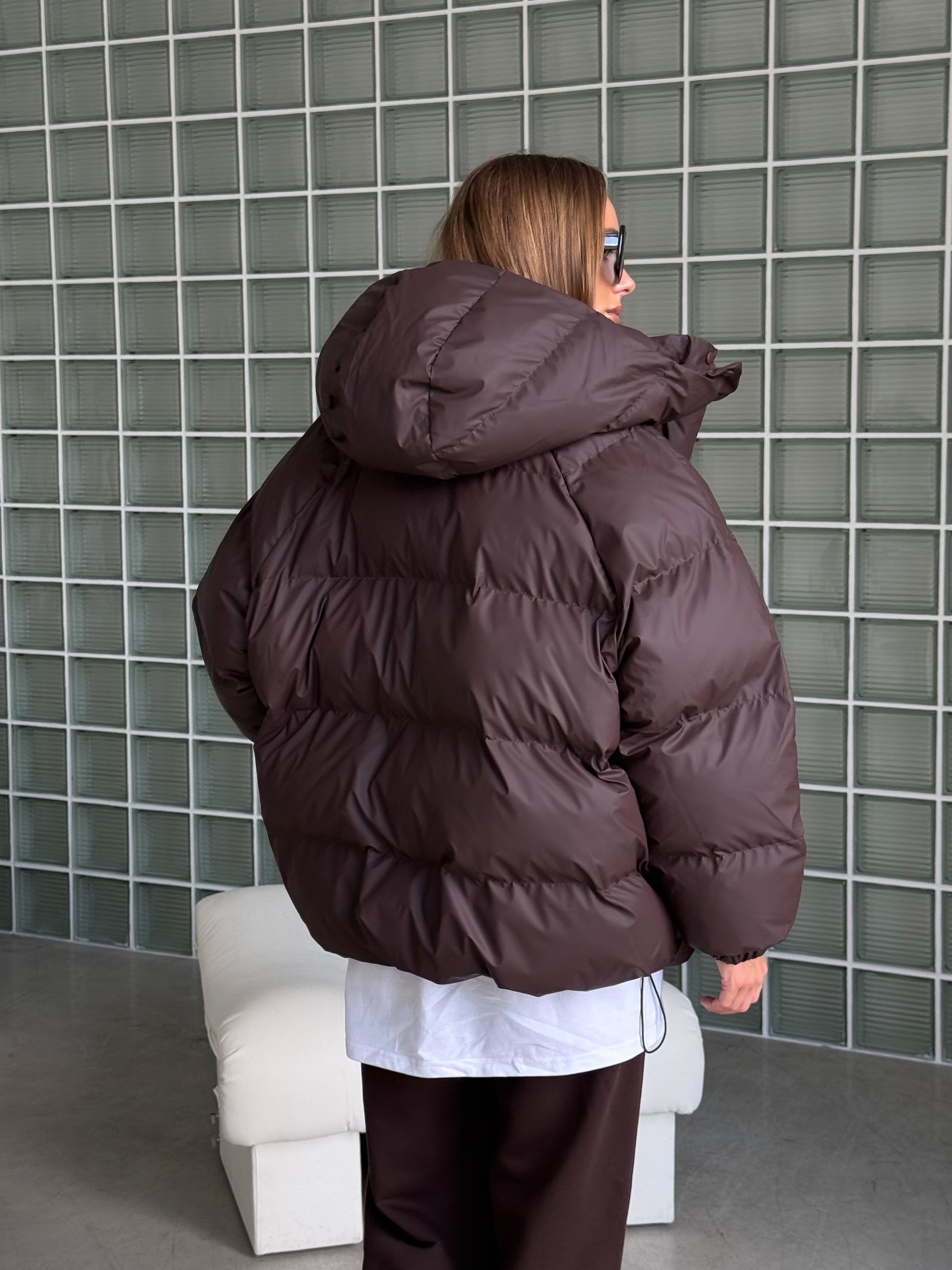 Обʼємний пуфер “Irish” з капюшоном - Зображення 12