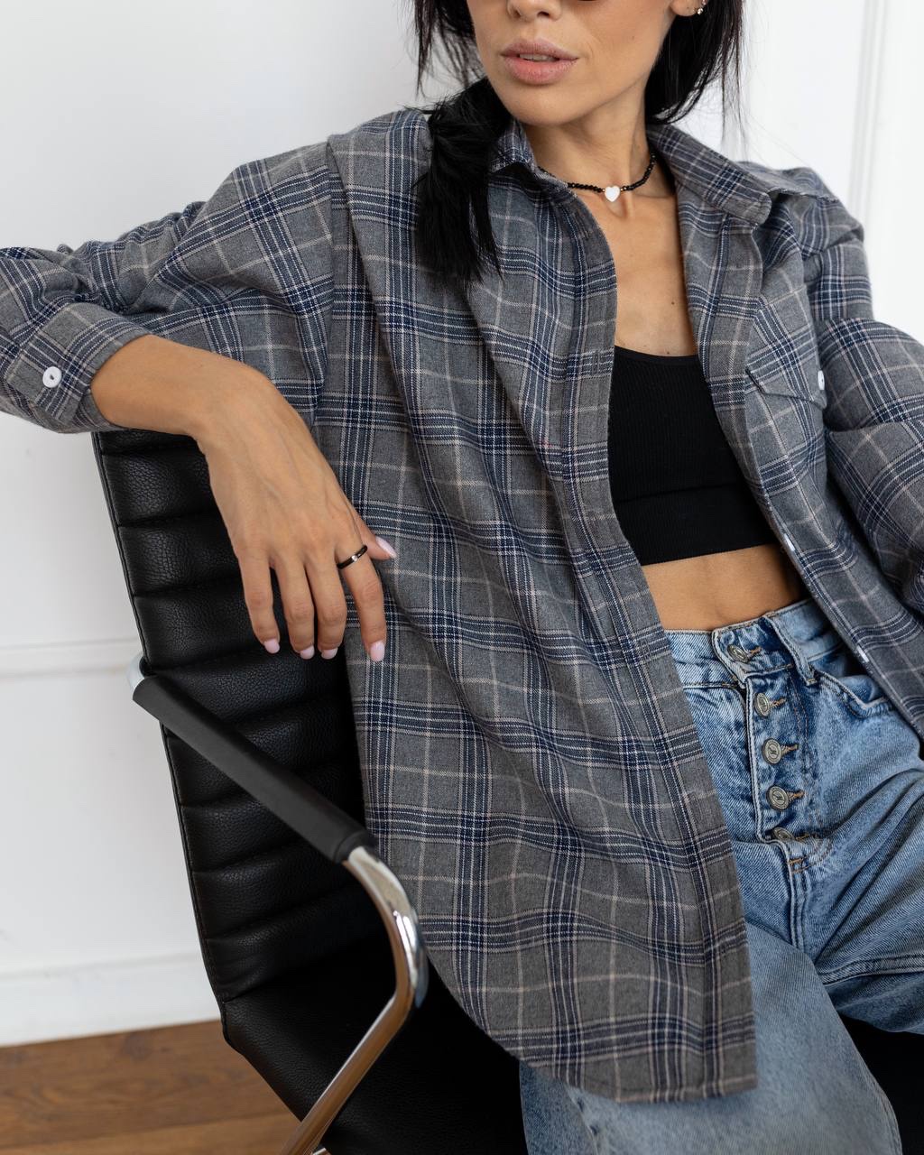 Сорочка з м’якої фланелі “Sandra” в клітинку - Зображення 2