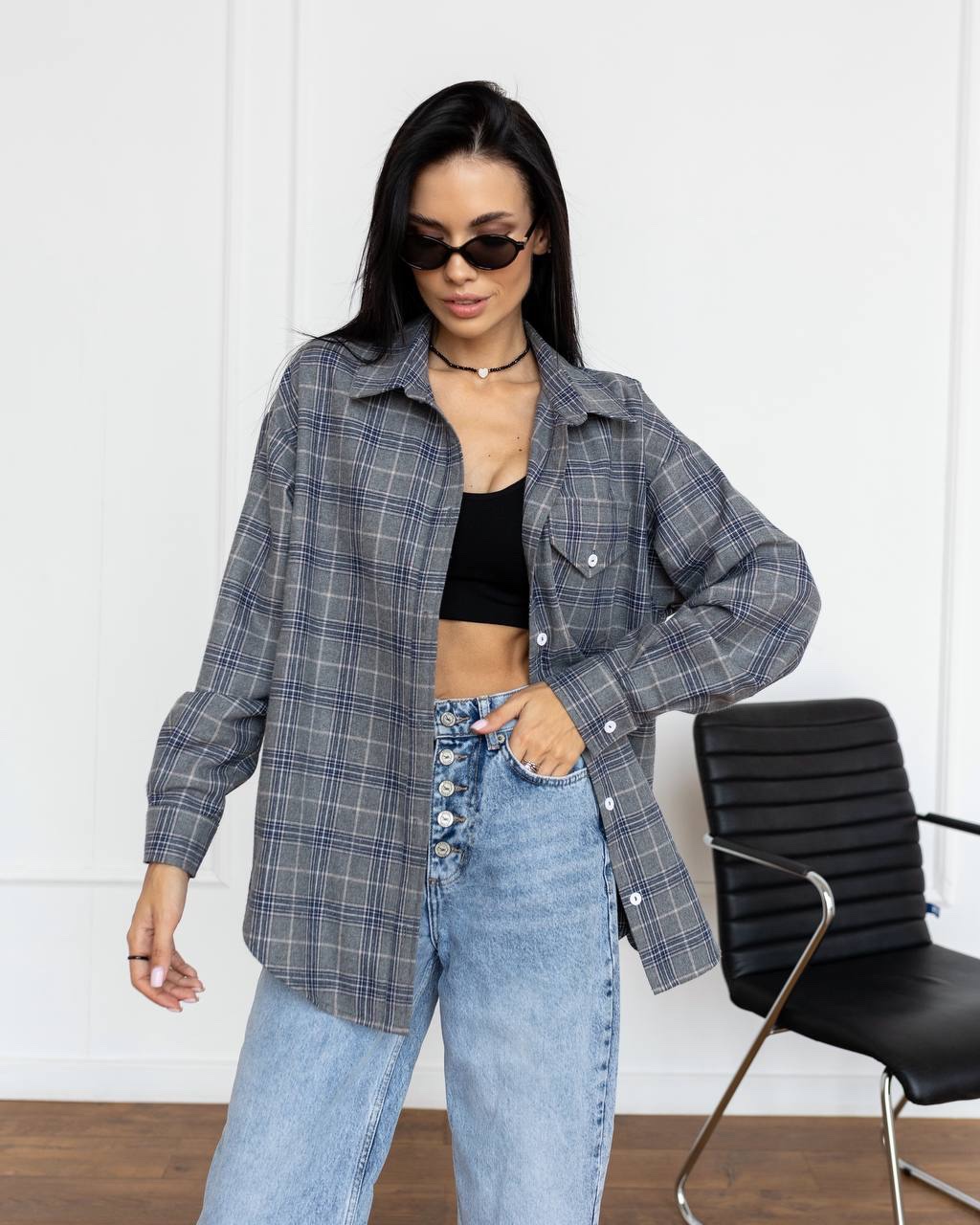 Сорочка з м’якої фланелі “Sandra” в клітинку