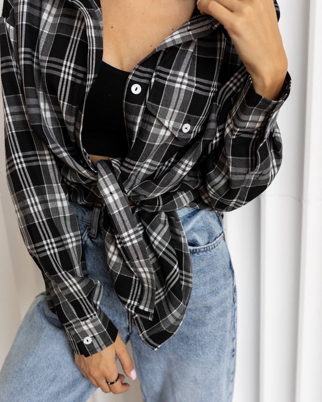 Сорочка з м’якої фланелі “Sandra” в клітинку - Зображення 4