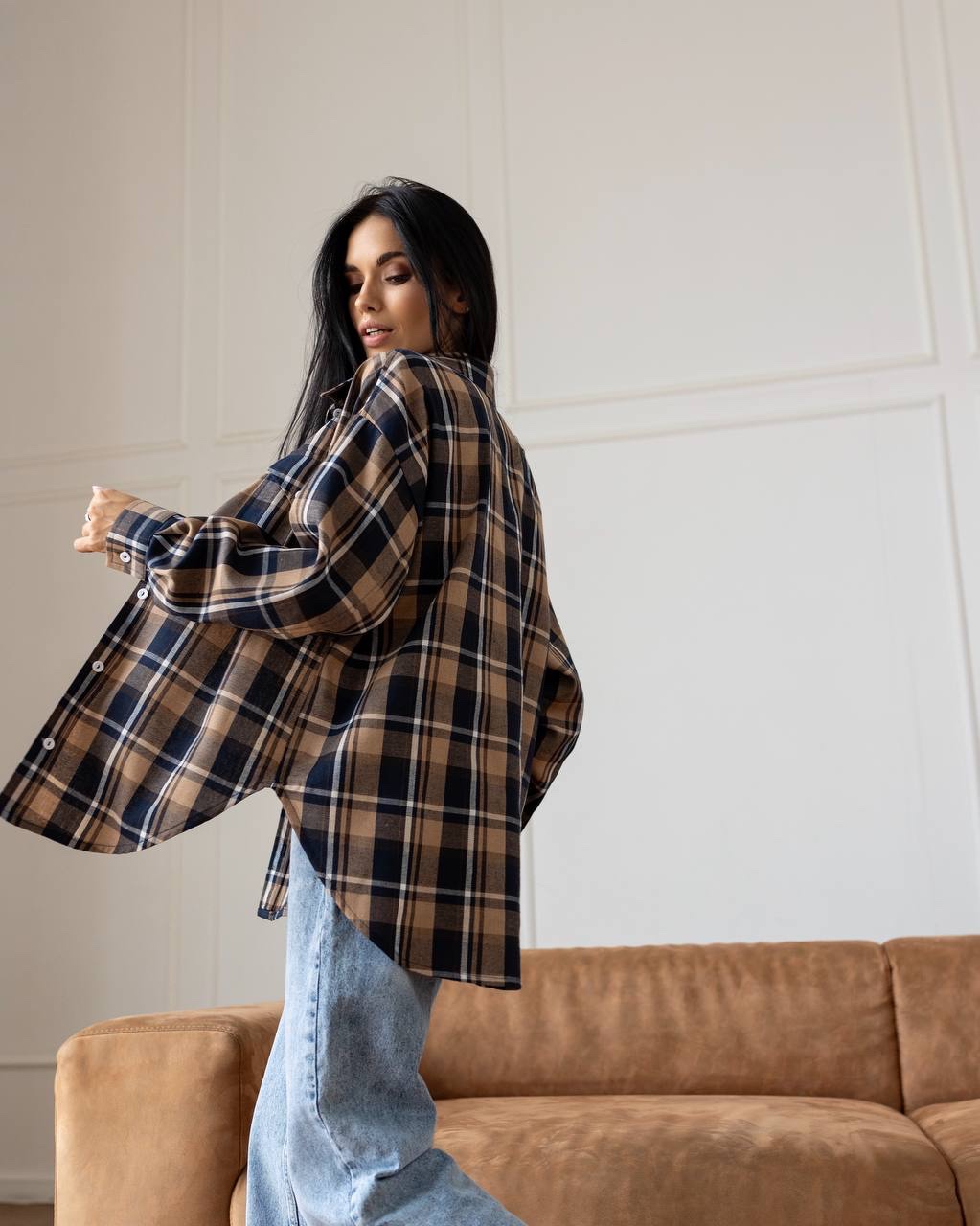 Сорочка з м’якої фланелі “Sandra” в клітинку - Зображення 15