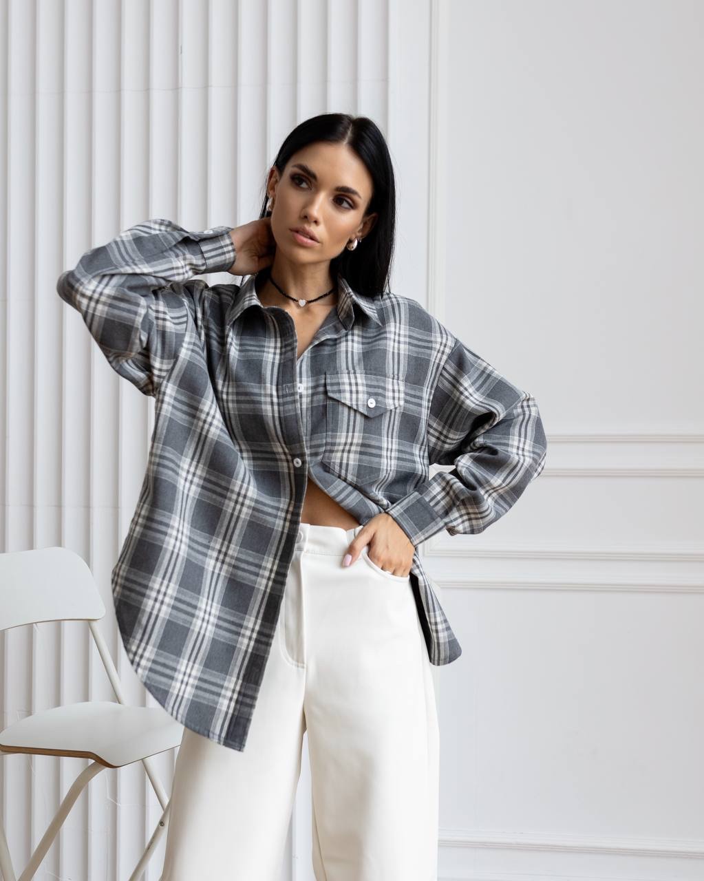 Сорочка з м’якої фланелі “Sandra” в клітинку - Зображення 7