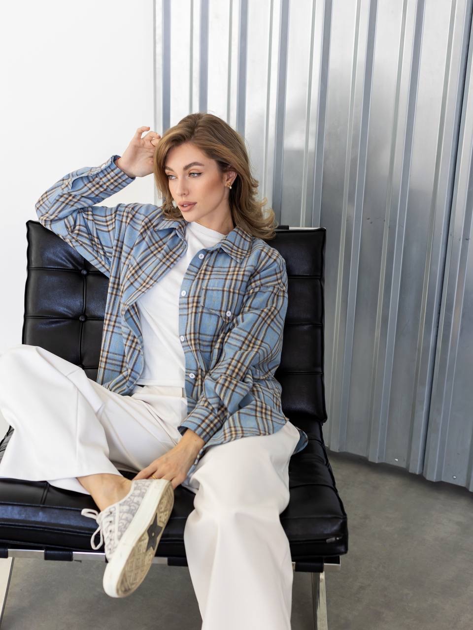 Картата сорочка з фланелі “Noir” - Зображення 11