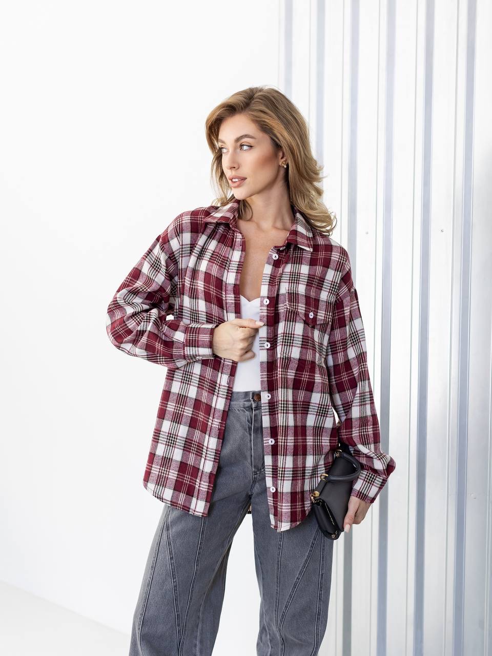 Картата сорочка з фланелі “Noir”