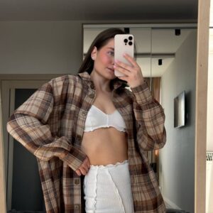 Картата сорочка оверсайз з фланелі “Paige”