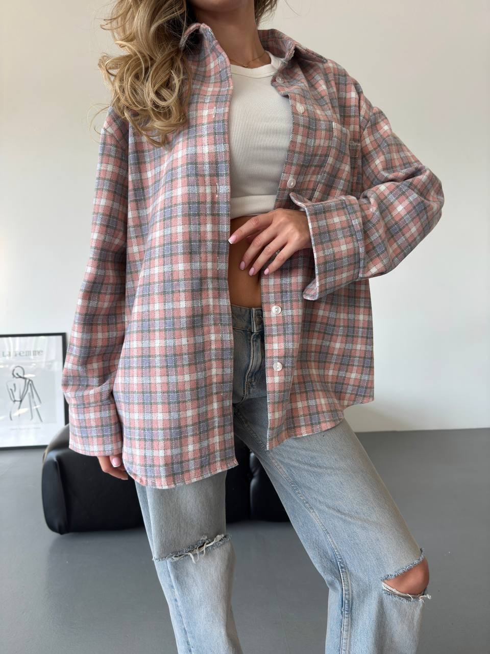 Сорочка з фланелі “Ornella” в клітинку