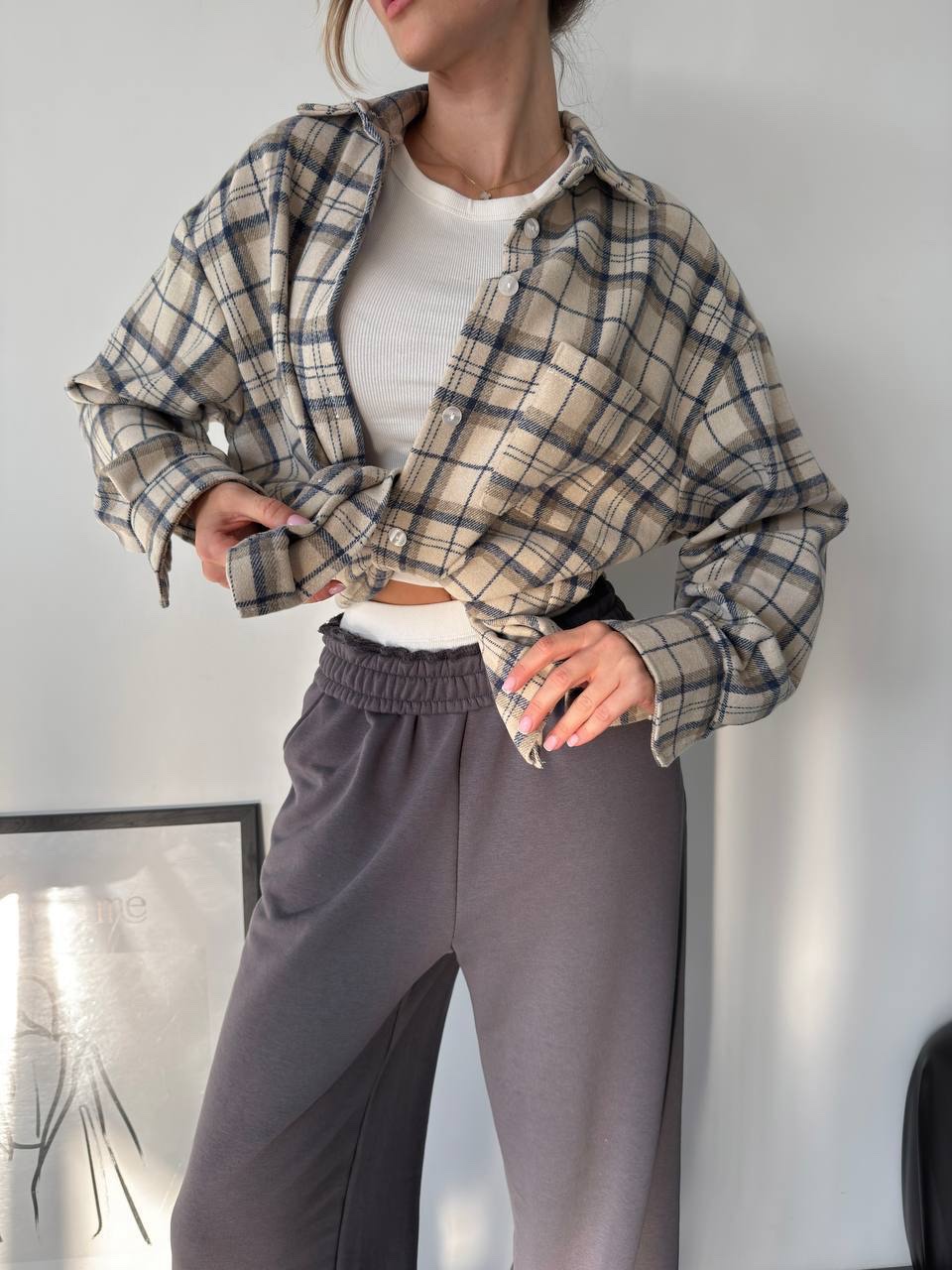 Сорочка з фланелі “Ornella” в клітинку - Зображення 7