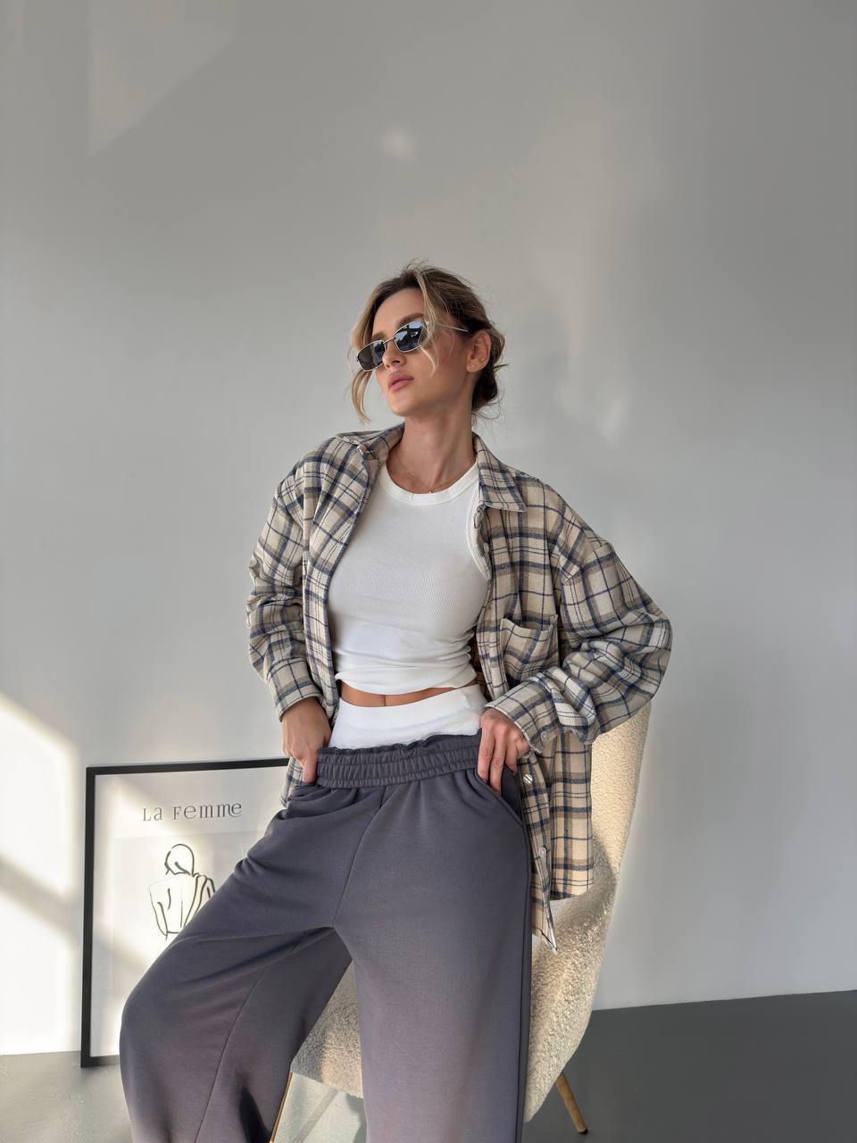 Сорочка з фланелі “Ornella” в клітинку - Зображення 8