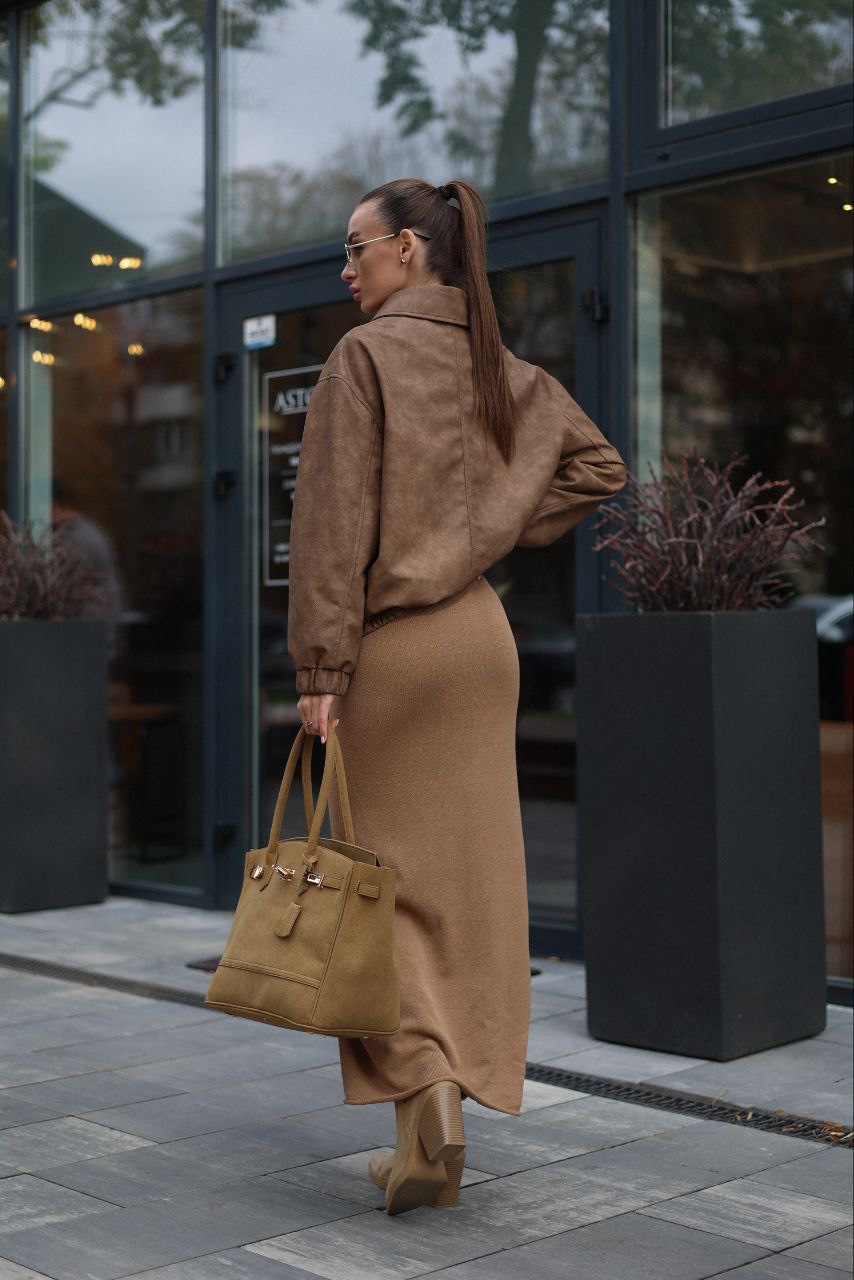 Шкіряний бомбер “Leona” з еко-шкіри - Зображення 12