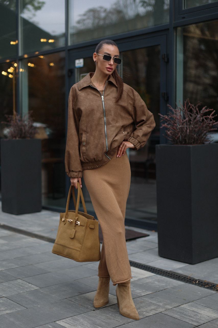 Шкіряний бомбер “Leona” з еко-шкіри - Зображення 11