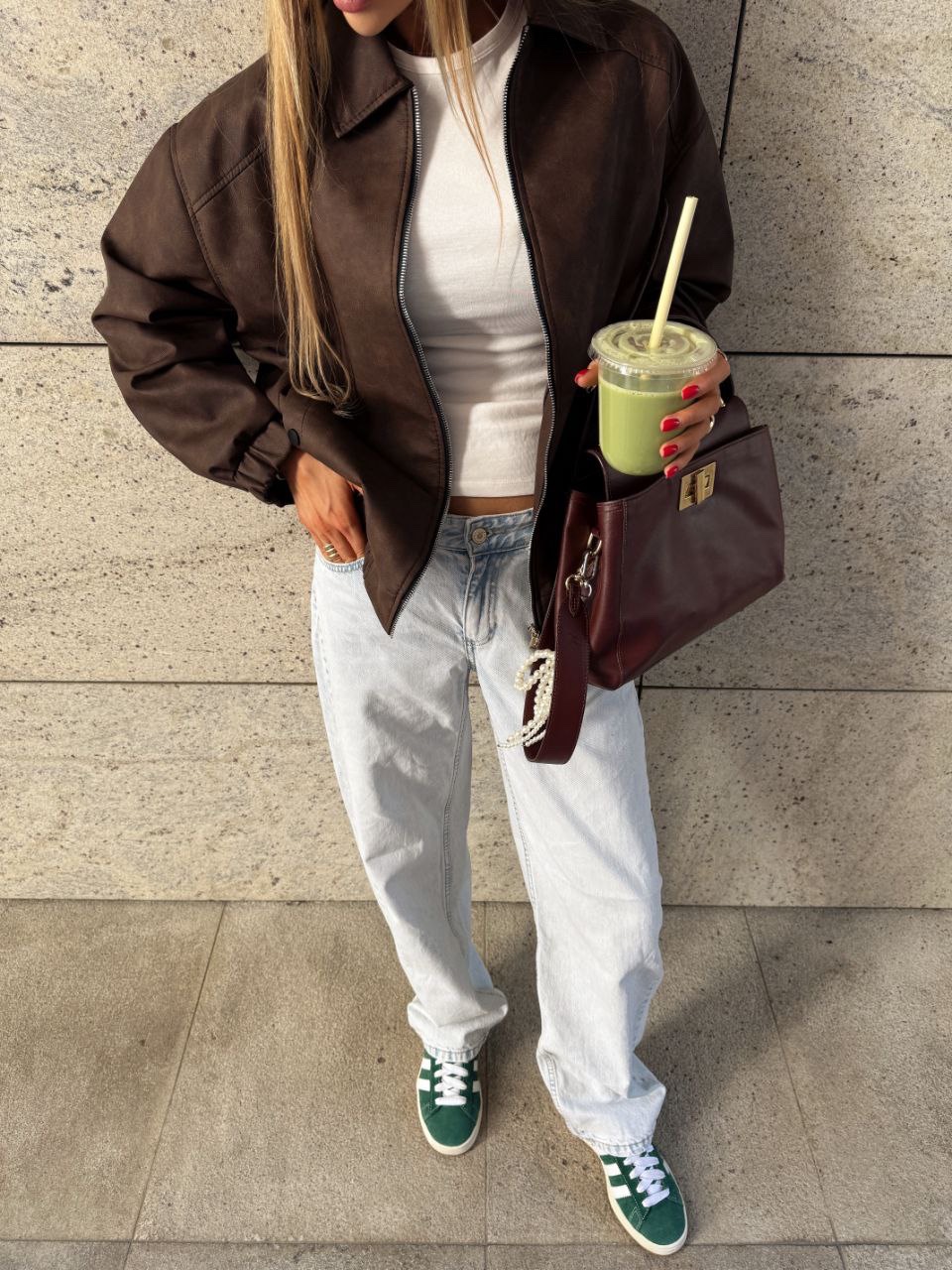 Шкіряний бомбер “Leona” з еко-шкіри