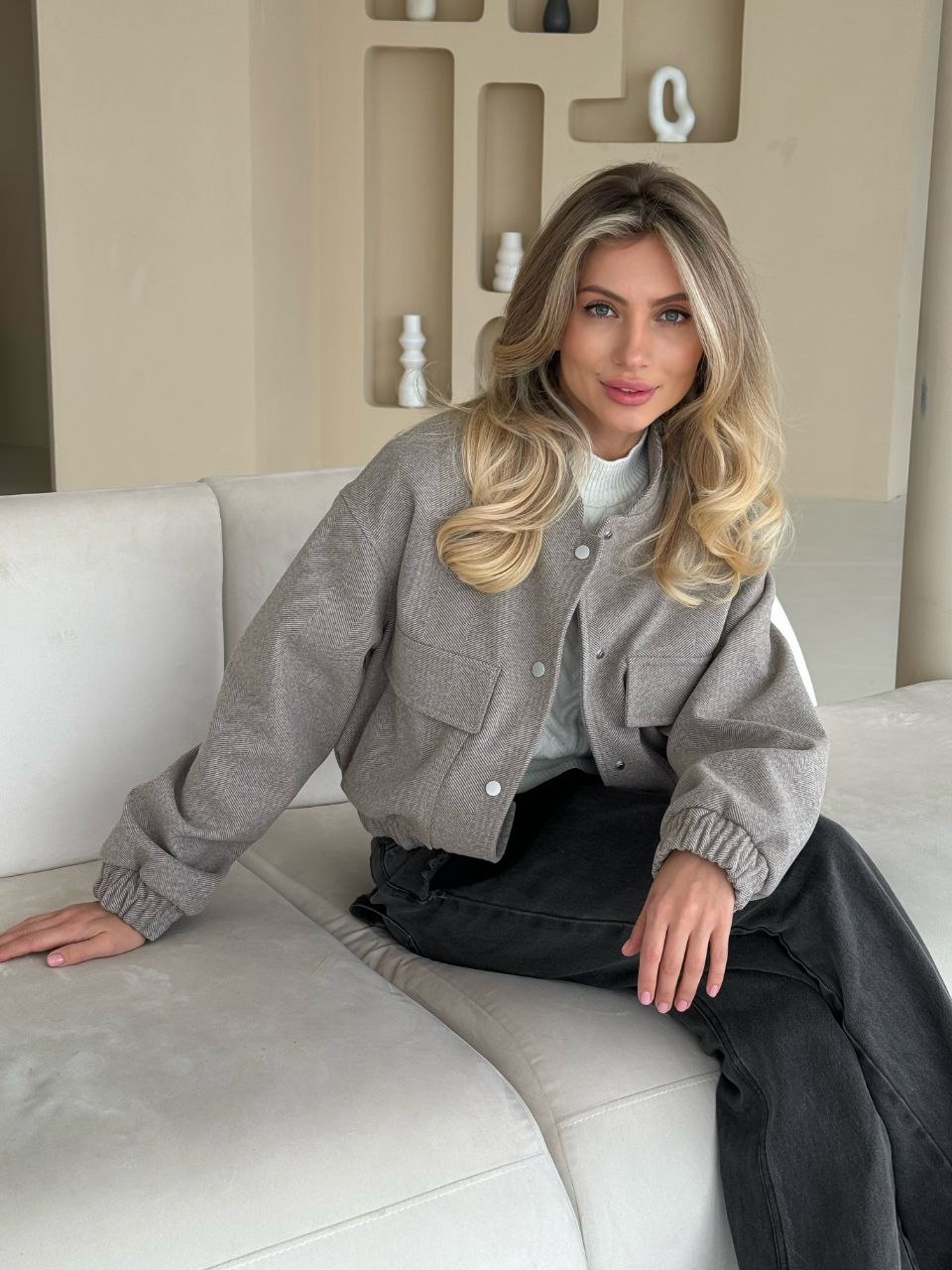 Укорочений бомбер “Terri” на ґудзиках - Зображення 14