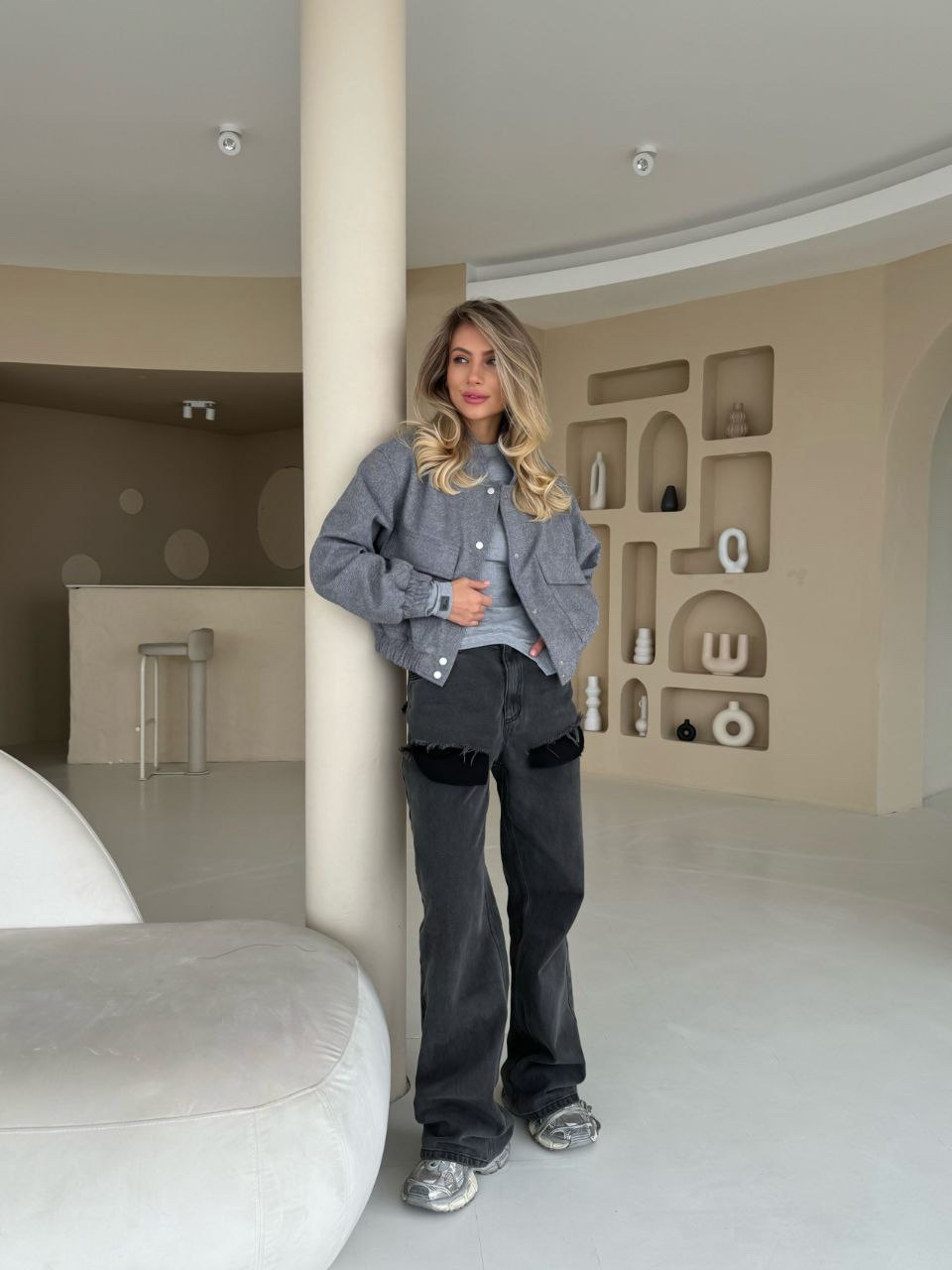 Укорочений бомбер “Terri” на ґудзиках - Зображення 12