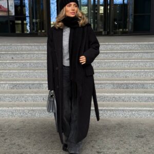 Подовжене пальто букле “Donna” з поясом