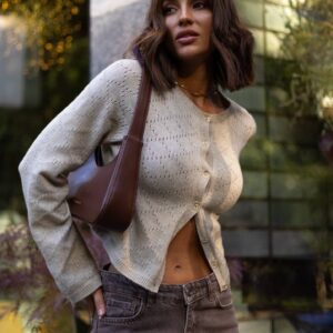 Вʼязаний ажурний кардиган “Rebecca” на ґудзиках