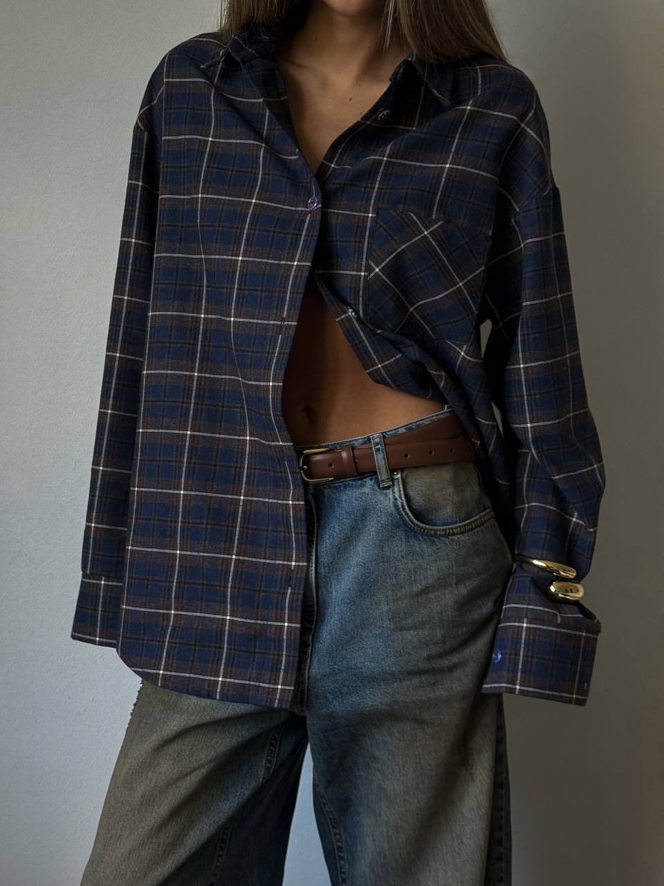 Сорочка з фланелі “Morena” в клітинку