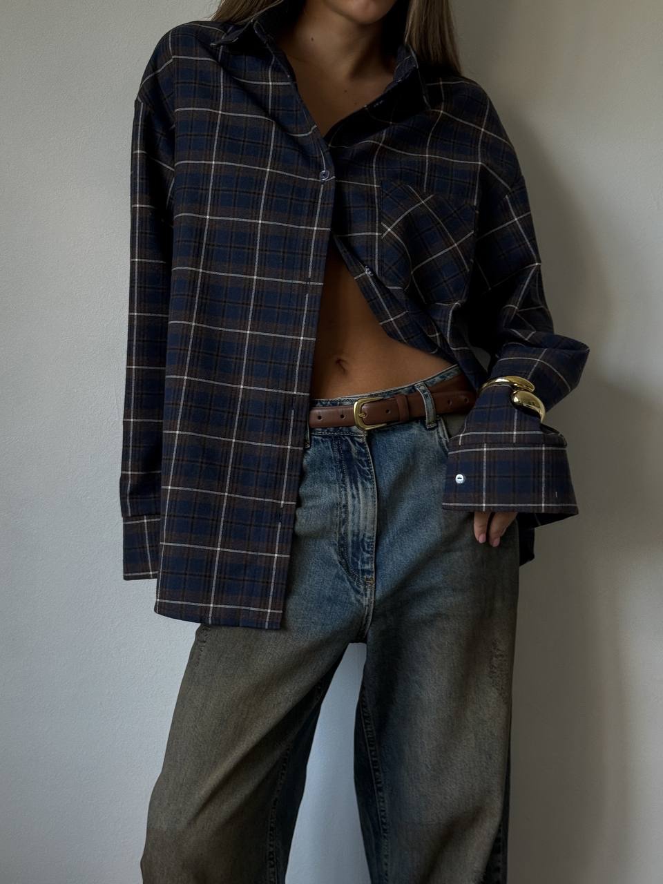 Сорочка з фланелі “Morena” в клітинку - Зображення 2