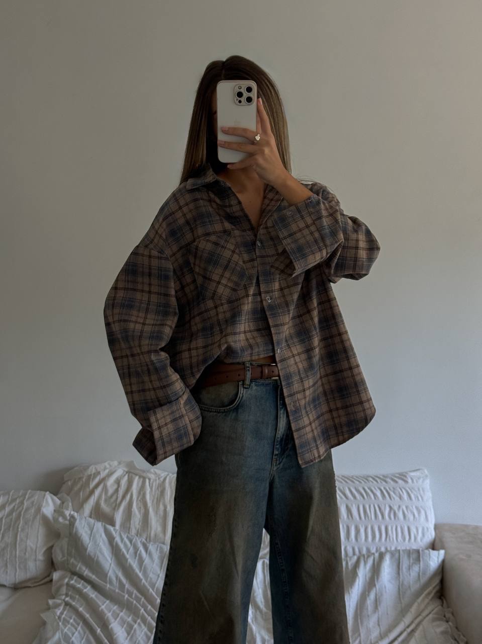 Сорочка з фланелі “Morena” в клітинку - Зображення 12