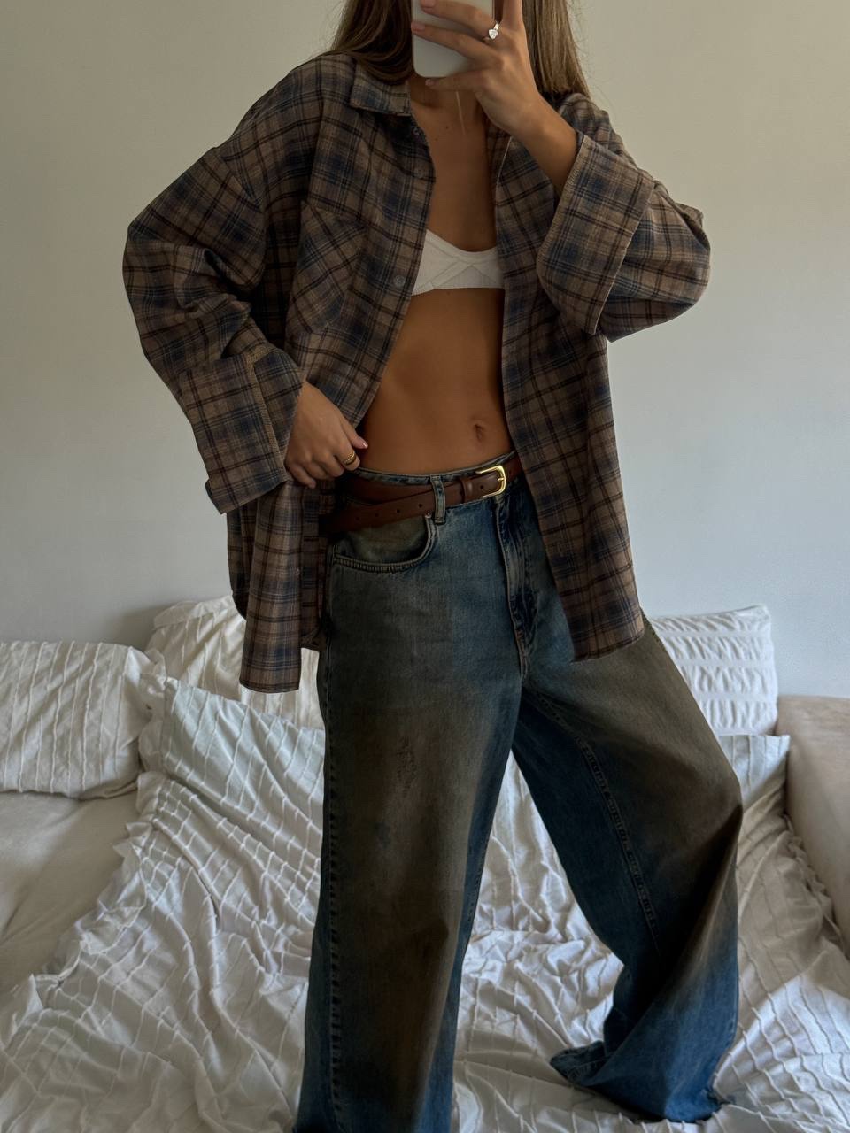 Сорочка з фланелі “Morena” в клітинку - Зображення 11