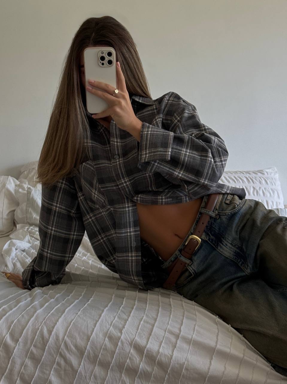 Сорочка з фланелі “Morena” в клітинку - Зображення 8