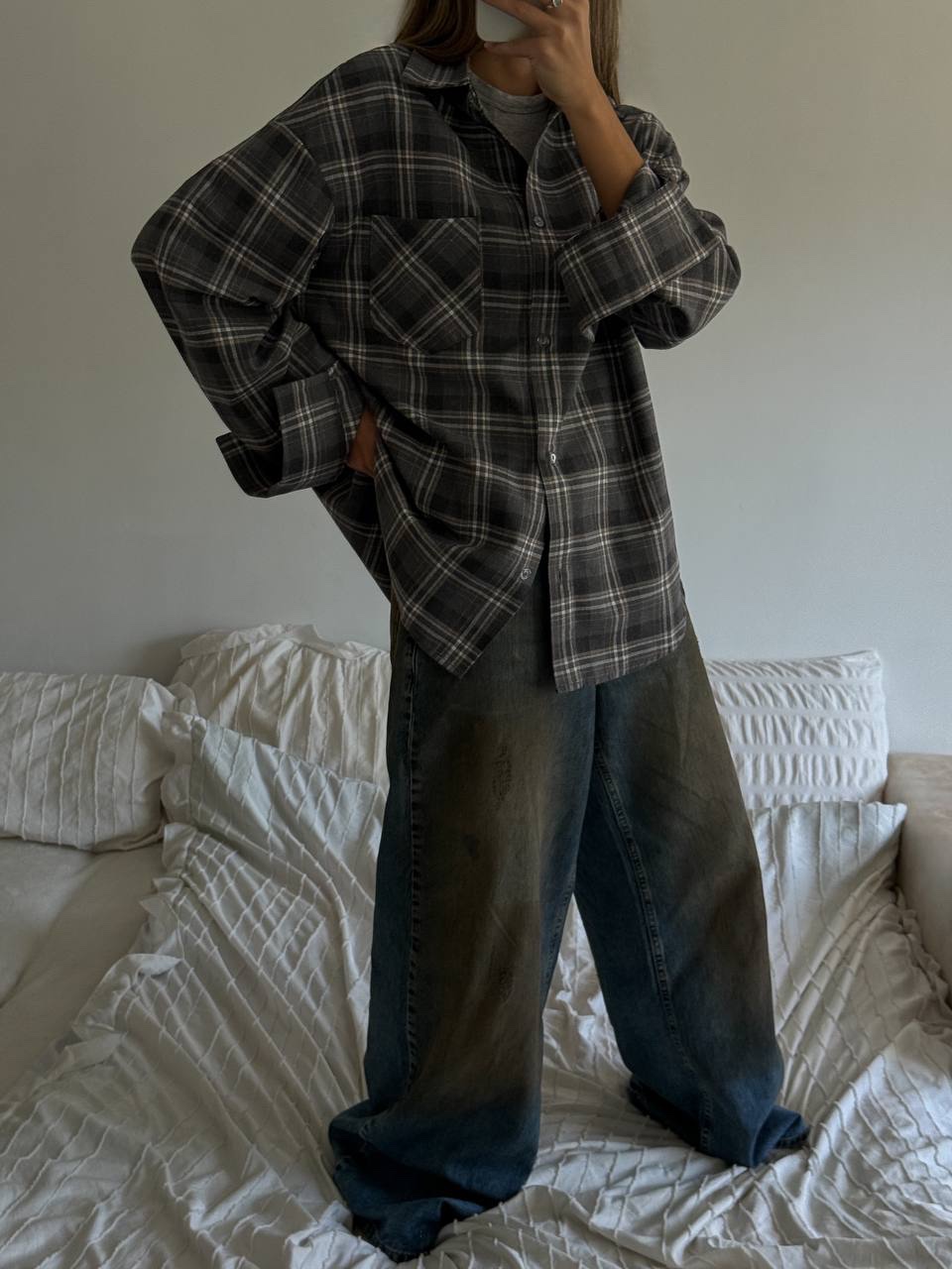 Сорочка з фланелі “Morena” в клітинку - Зображення 7