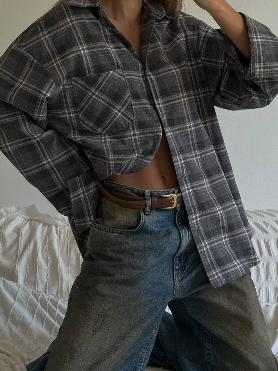 Сорочка з фланелі “Morena” в клітинку - Зображення 5