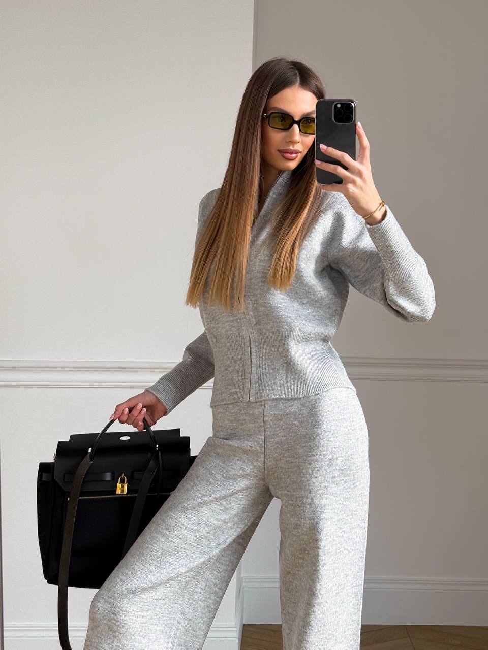 Трикотажний костюм “Dafna” з широкими штанами - Зображення 10