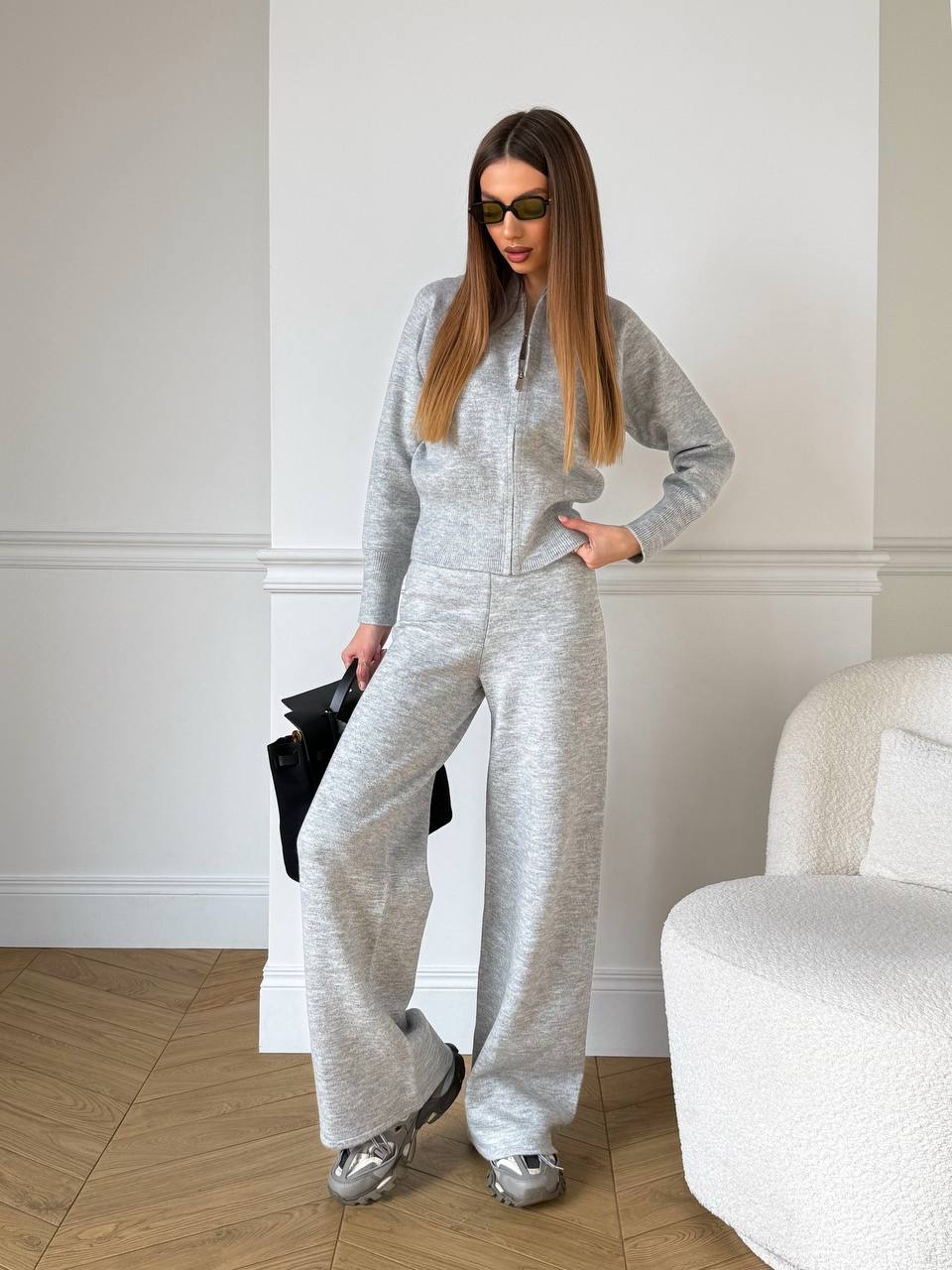 Трикотажний костюм “Dafna” з широкими штанами - Зображення 11