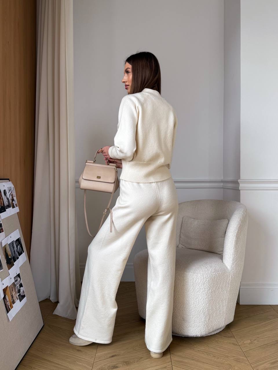 Трикотажний костюм “Dafna” з широкими штанами - Зображення 4