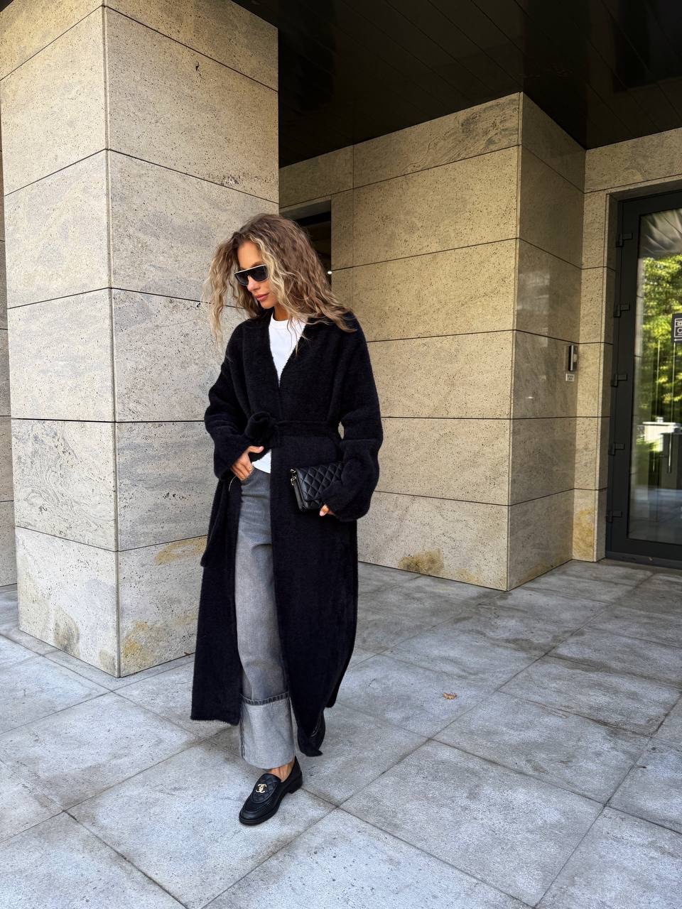 Кардиган “Fluffy Black” з поясом - Зображення 4