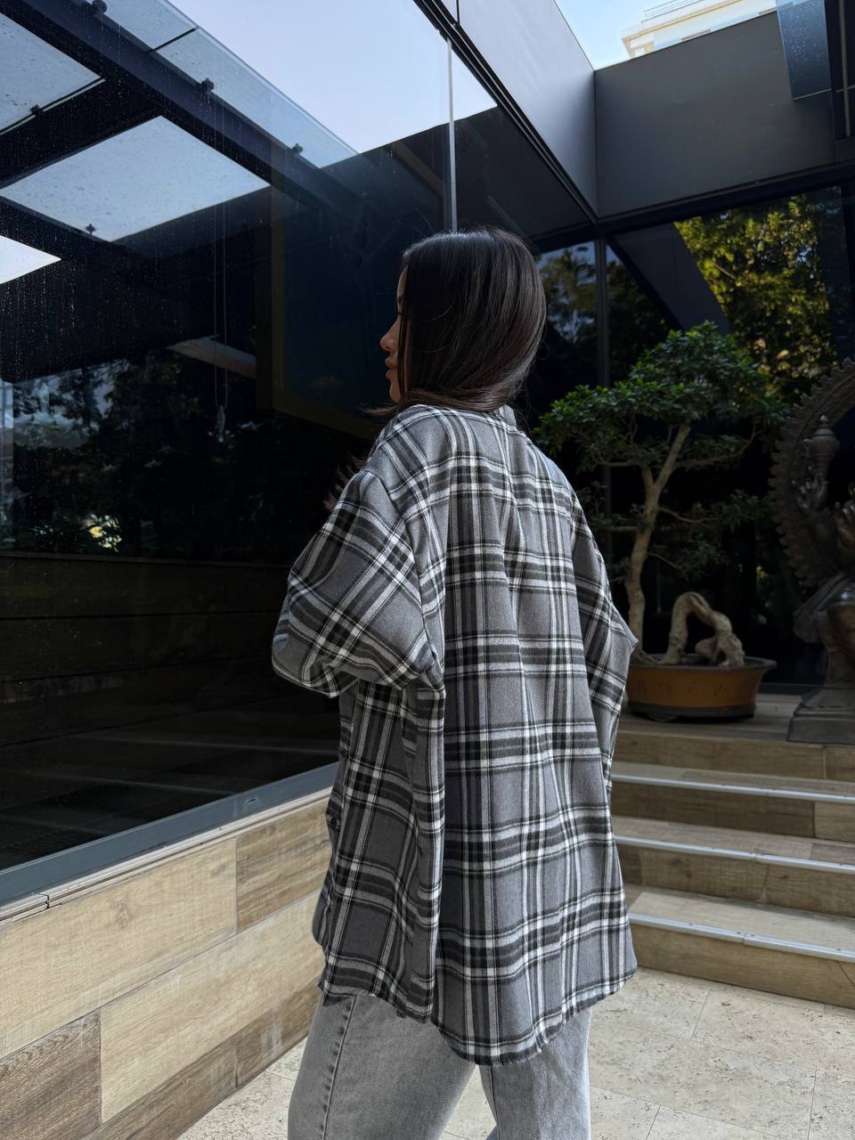 Подовжена картата сорочка “Sophi” з фланелі - Зображення 7