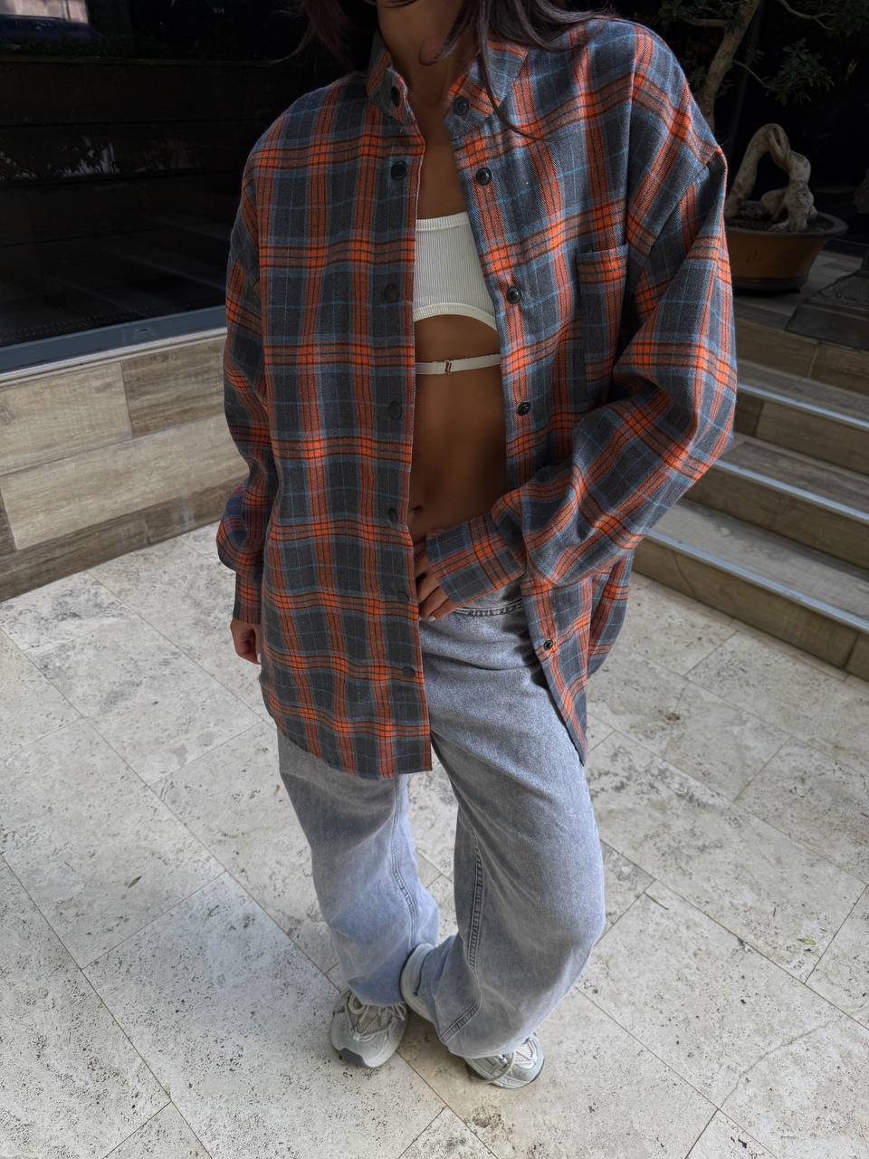 Подовжена картата сорочка “Sophi” з фланелі