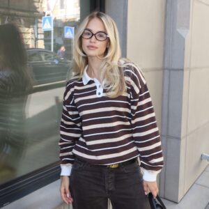 Вʼязане поло “Margot” у смужку