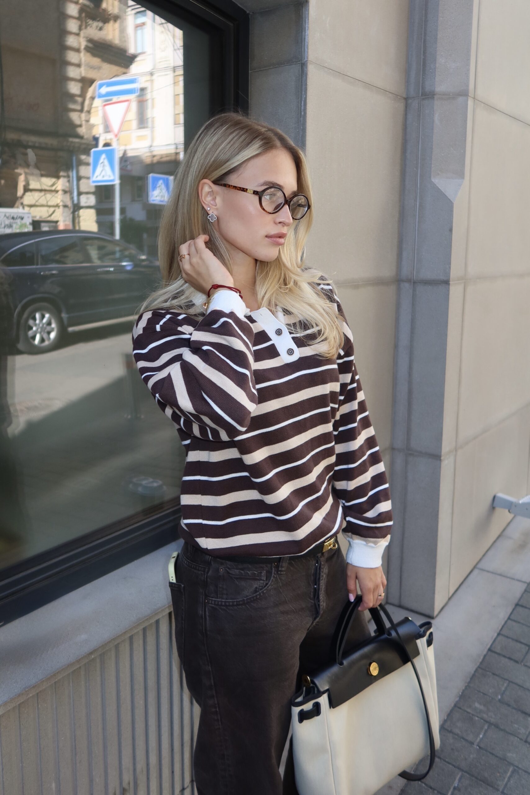 Вʼязане поло “Margot” у смужку - Зображення 3