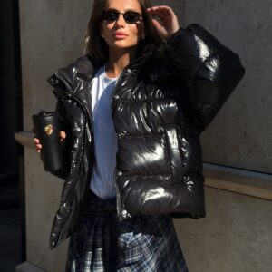 Глянцевий пуховик “Donna” з еко-лебяжого пуху