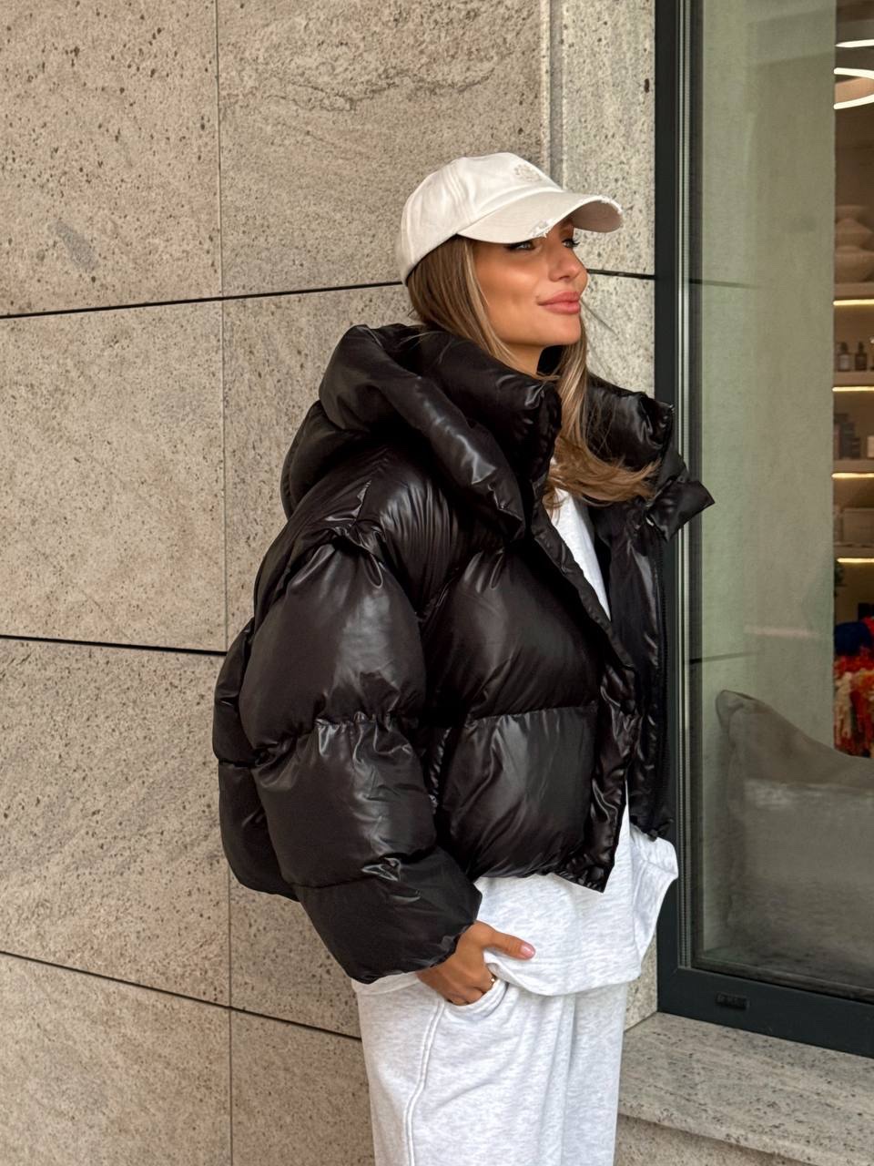 Глянцевий пуфер-трансформер “Beatrice” з еко-пуху - Зображення 18