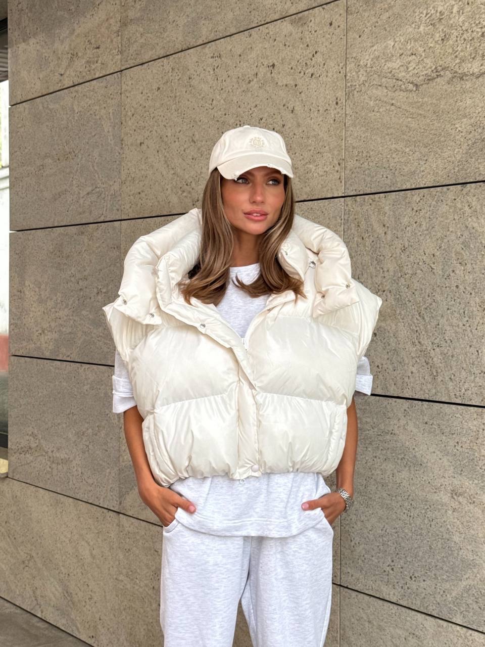 Глянцевий пуфер-трансформер “Beatrice” з еко-пуху - Зображення 3