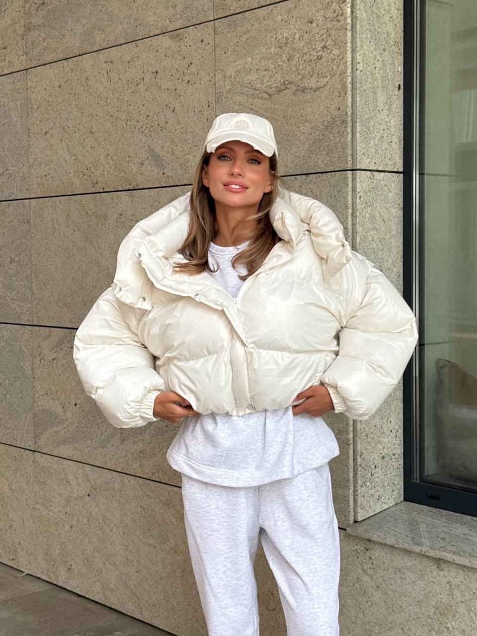 Глянцевий пуфер-трансформер “Beatrice” з еко-пуху