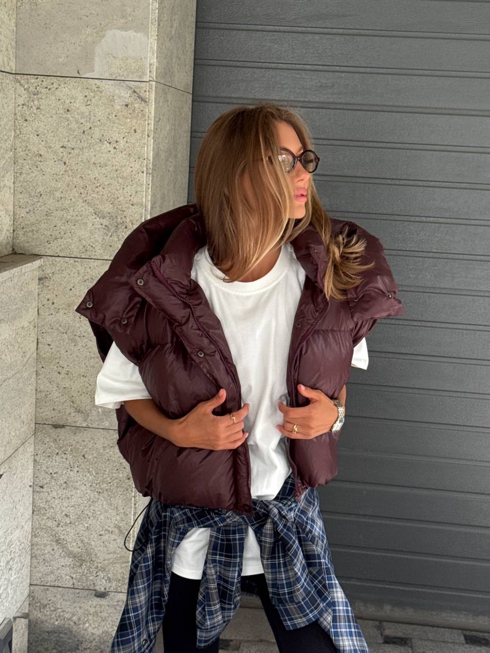 Глянцевий пуфер-трансформер “Beatrice” з еко-пуху - Зображення 6