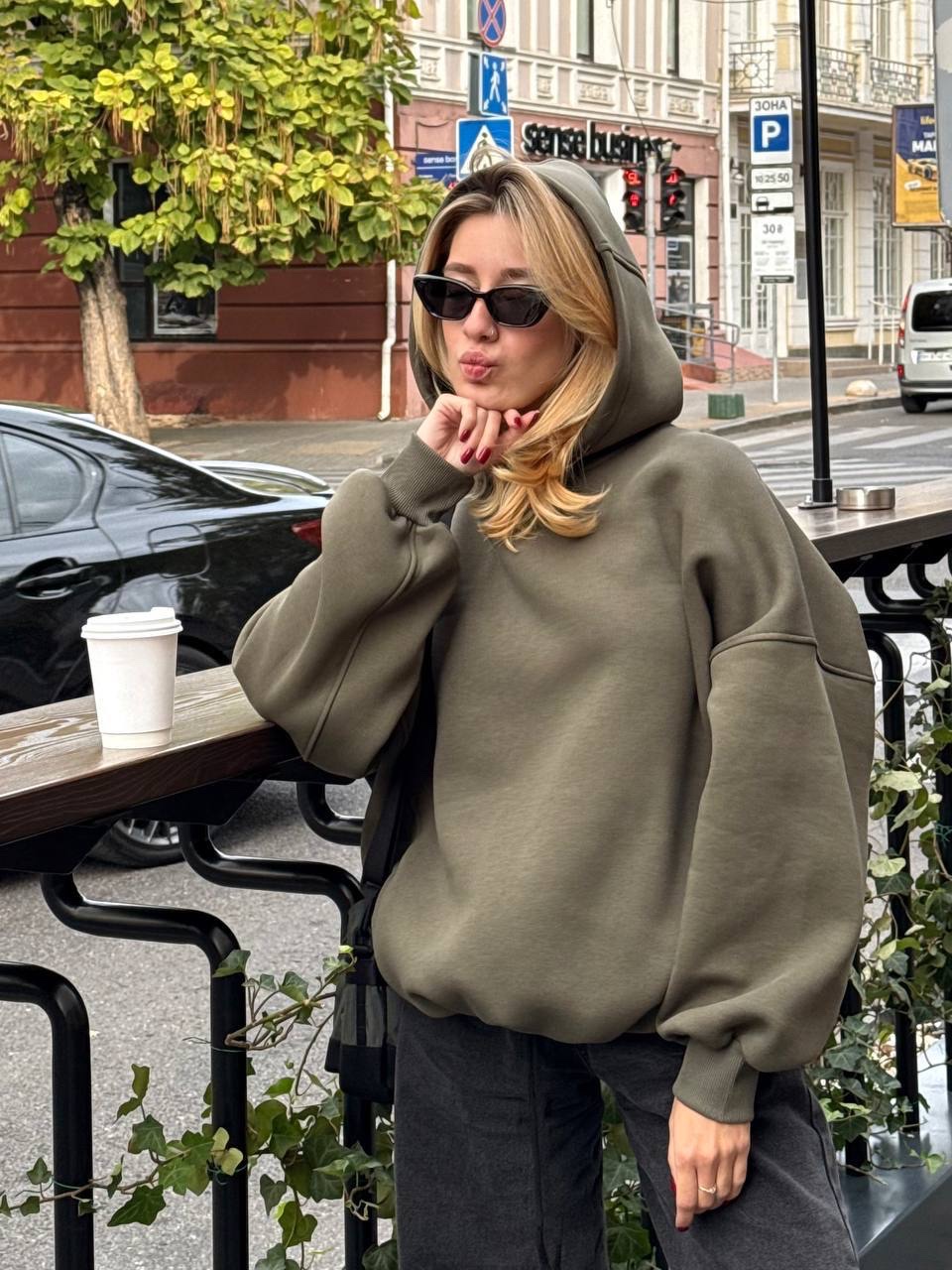 Худі на флісі “Mave” з куліскою - Зображення 2