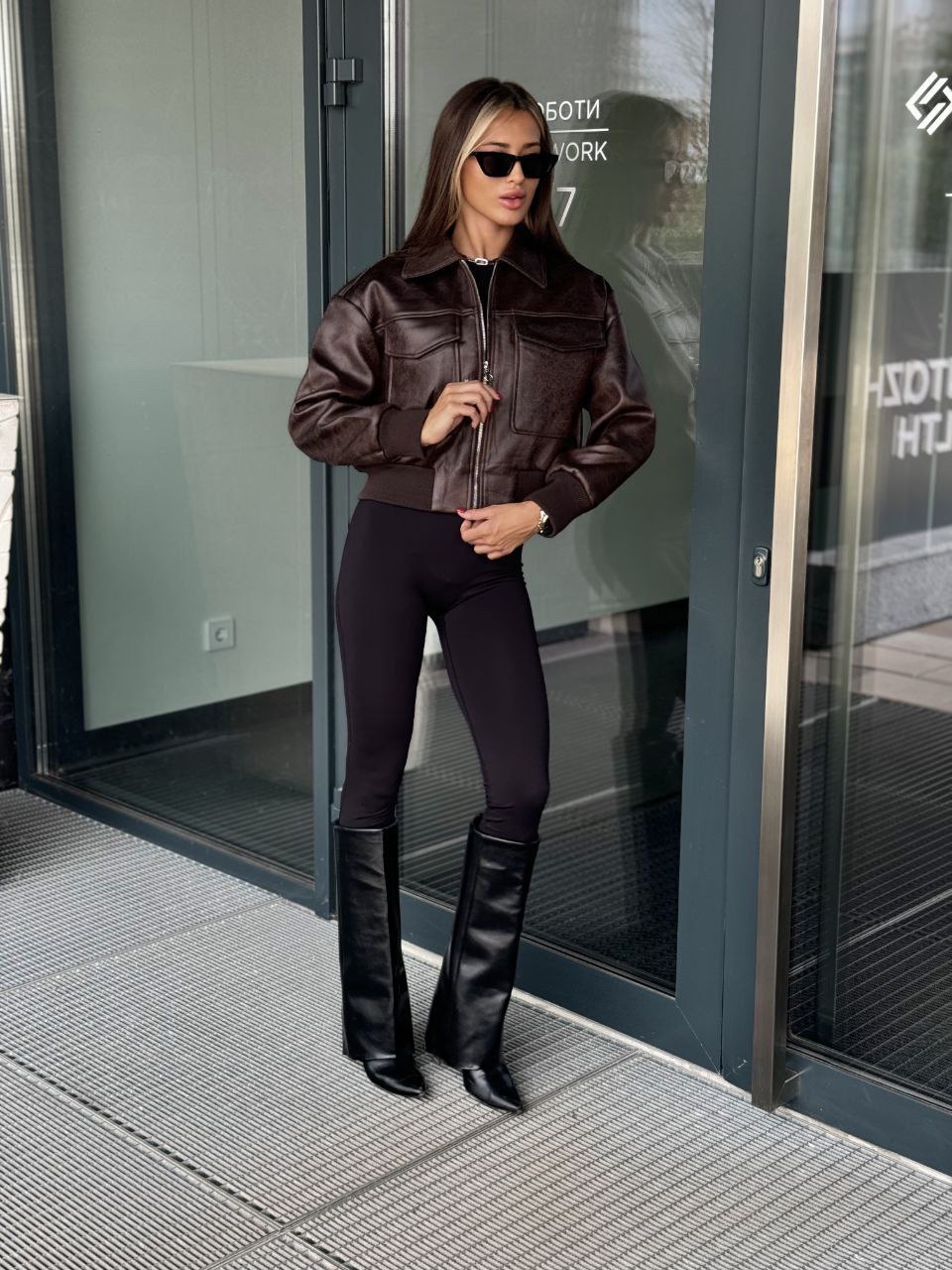 Бомбер з еко-шкіри “Monique” - Зображення 4