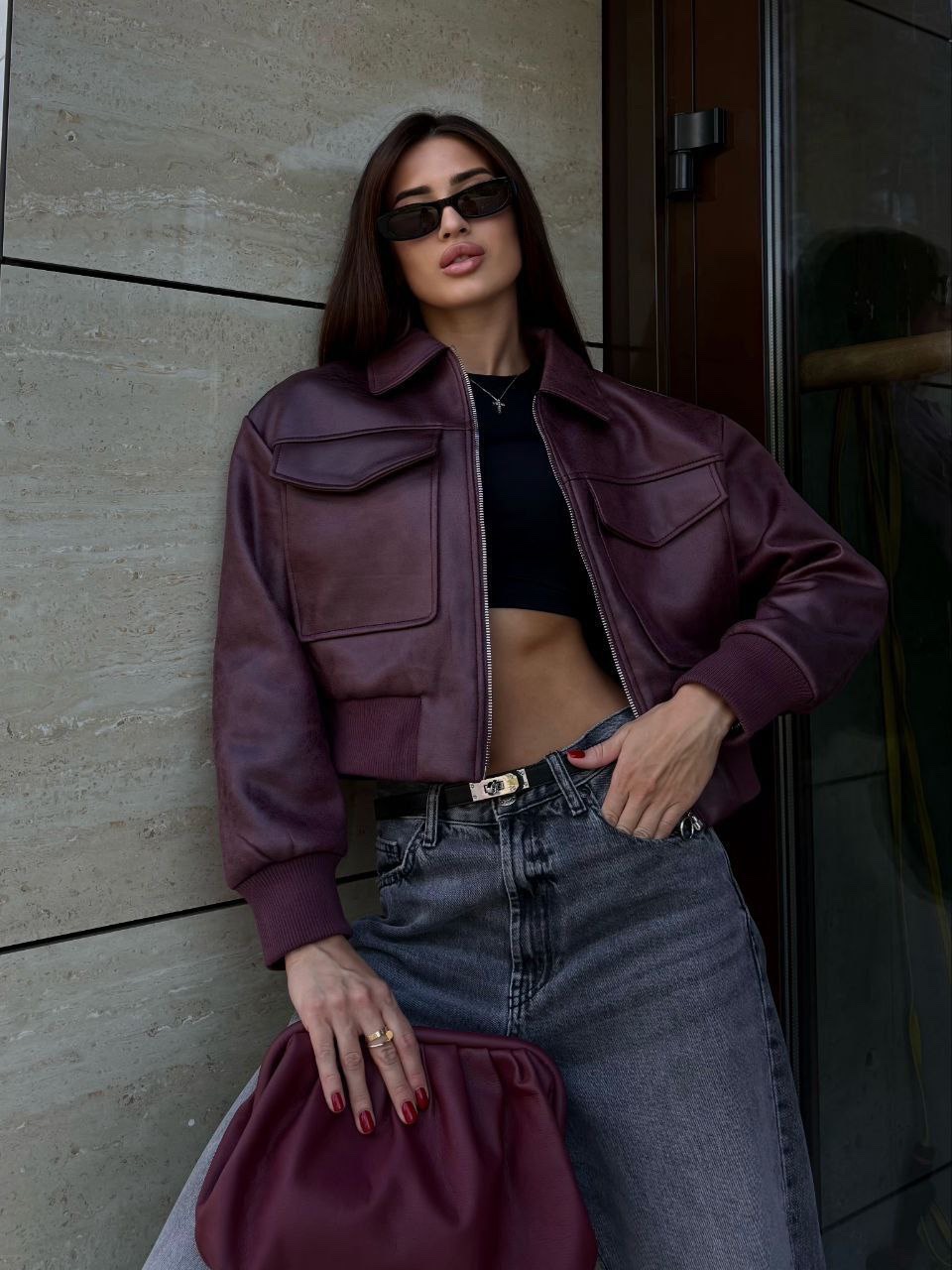 Бомбер з еко-шкіри “Monique” - Зображення 6