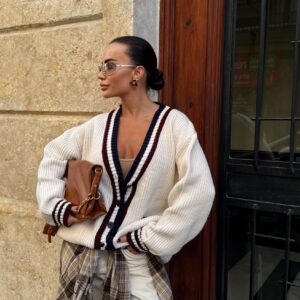 Кардиган “Oxford Cream” з контрастними смужками