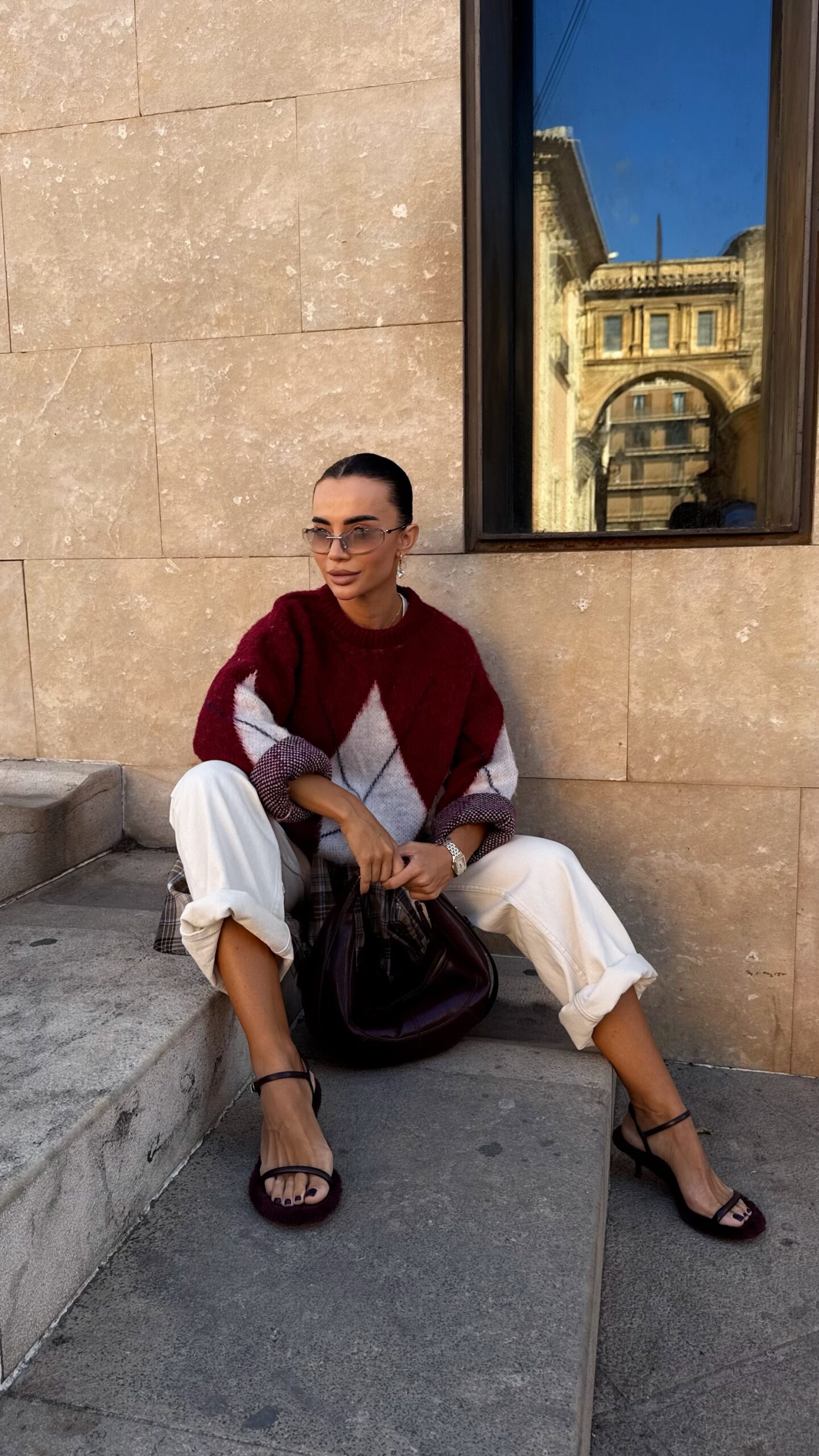 Светр “Mirella” з ромбовим візерунком - Зображення 4